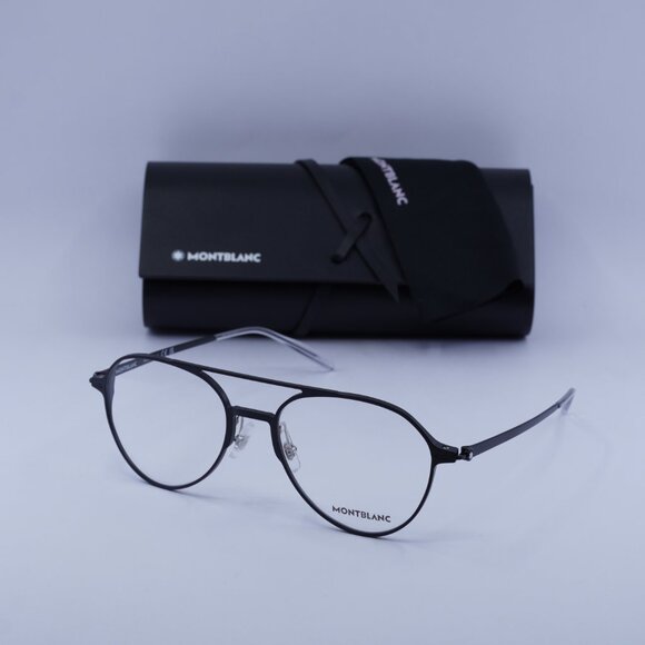 Montblanc MB0195O 001 Aviator Eyeglasses 55mm – Black - Picture 6 of 10